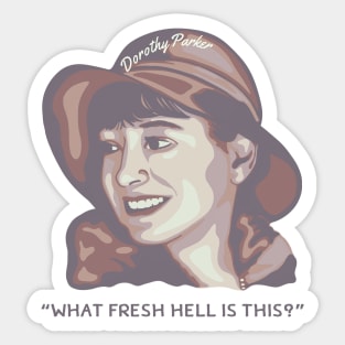 Dorothy Parker Portrait and Quote Sticker